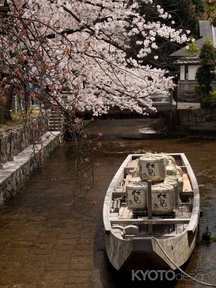 高瀬舟の桜景色