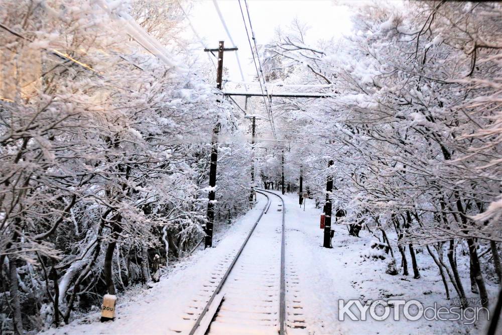 叡山電車からの雪景色