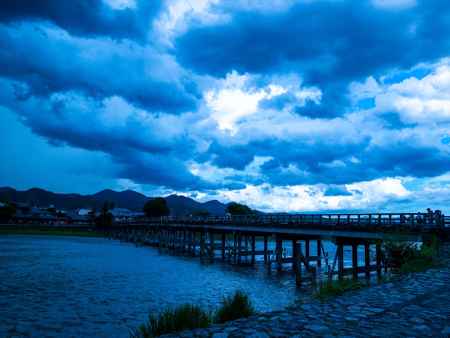 嵐山　渡月橋　雲の表情