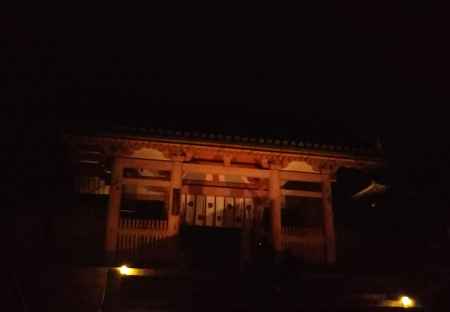 仁和寺の中門ライトアップ