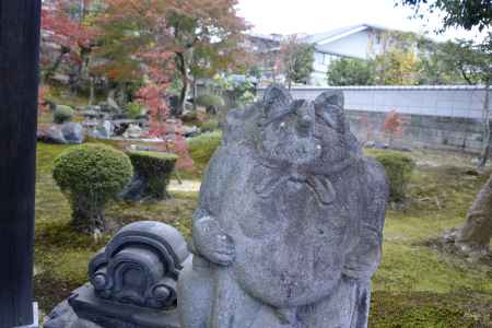 盛光院の狸の石像