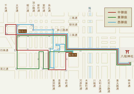 ７月１７日　還幸祭　巡行ルート