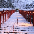 貴船神社、雪の朝
