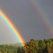 岩倉の空に二重の虹が
