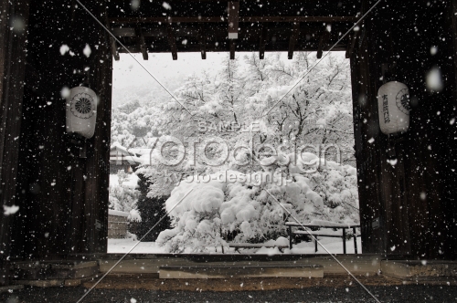 四脚門からの雪景色