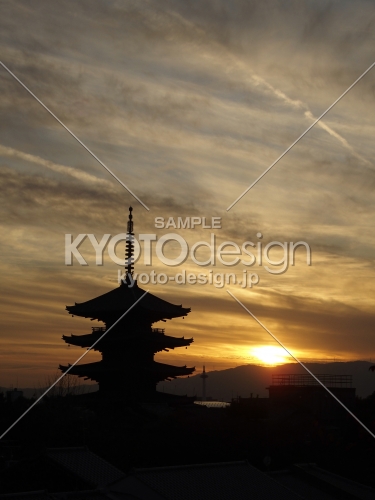 2019　冬　八坂の塔と京都タワー　6