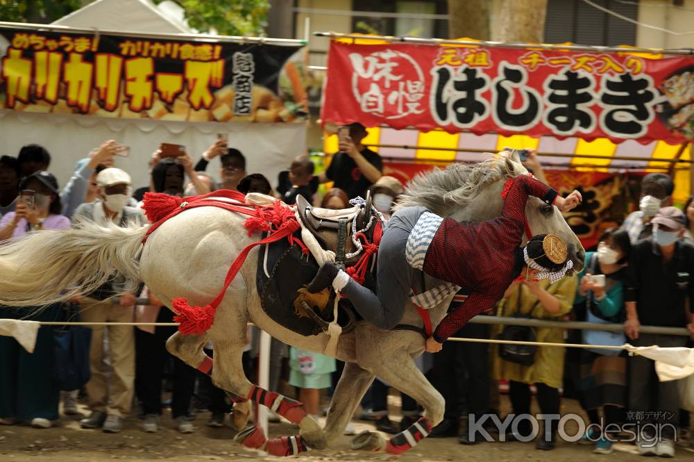 手綱潜り　顔面と馬面