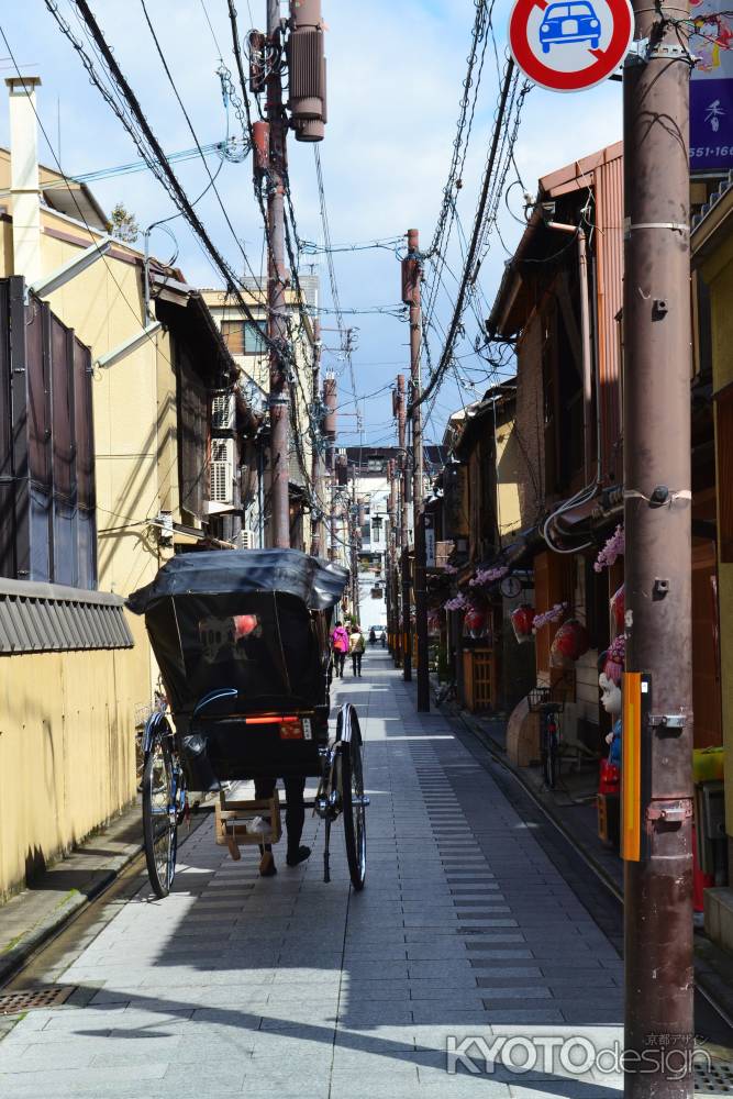 宮川町　路地　人力車