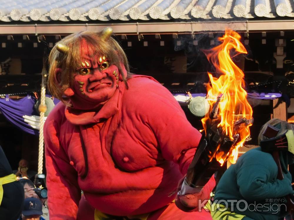 廬山寺節分祭鬼とたいまつ