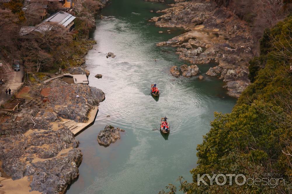 冬の保津川下り