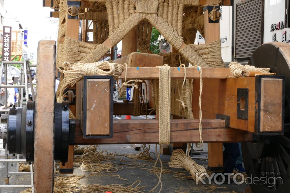 祇園祭　室町通鉾建て