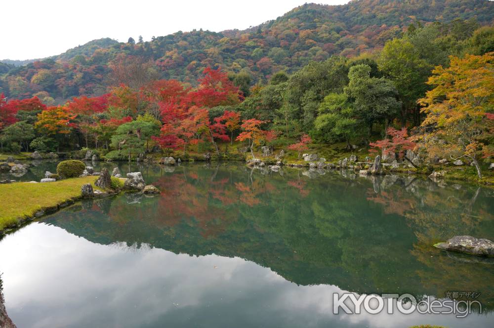 天龍寺　曹源池庭園の紅葉6