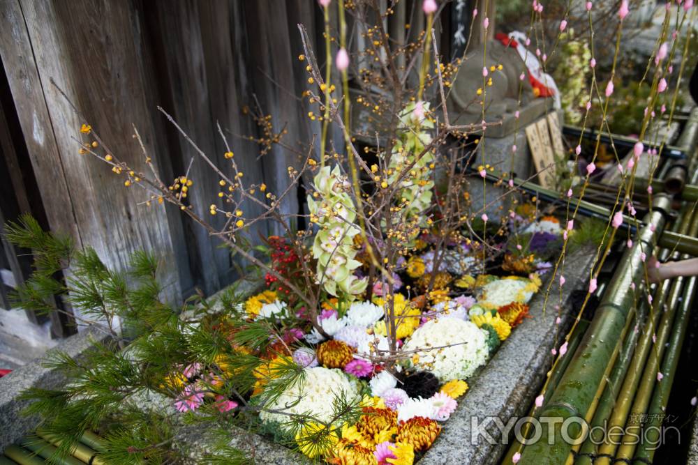 迎春の花手水