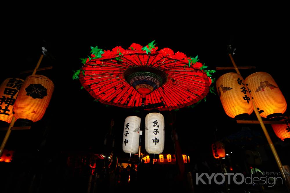 秋の夜に　花傘