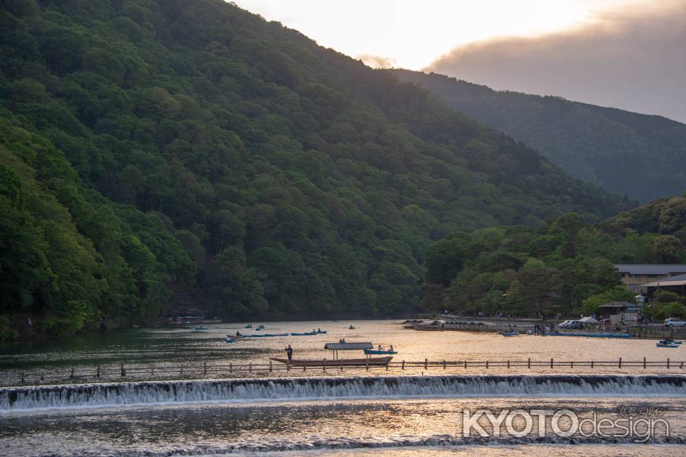 夕方の保津川