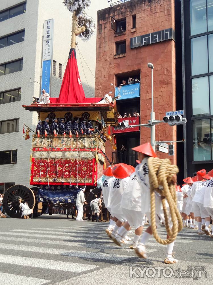 祇園祭2018　鶏鉾　辻回し２