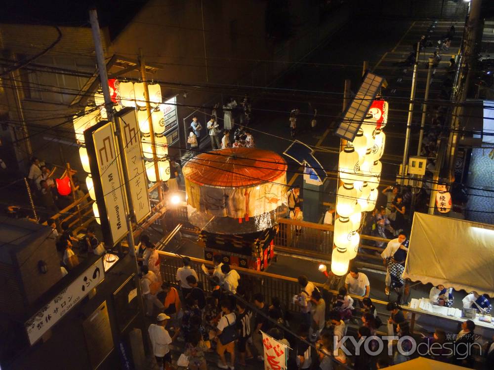 祇園祭2016　宵々山　上から見る綾傘鉾