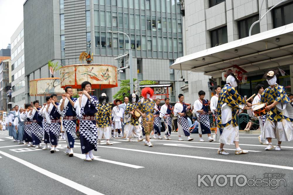 祇園祭2017　綾傘鉾　囃子方の行列