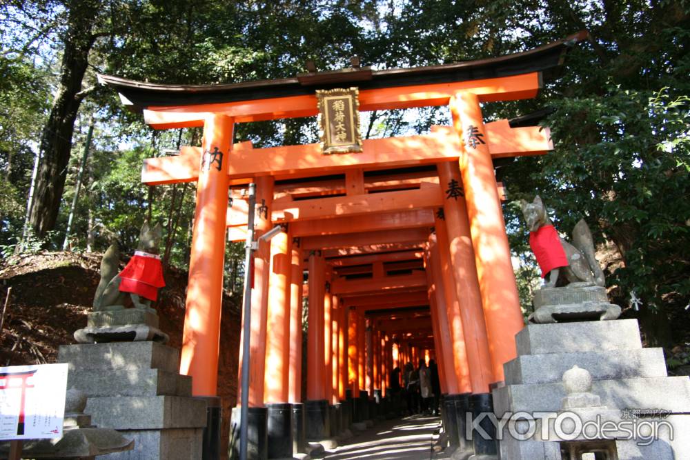 千本鳥居と狐