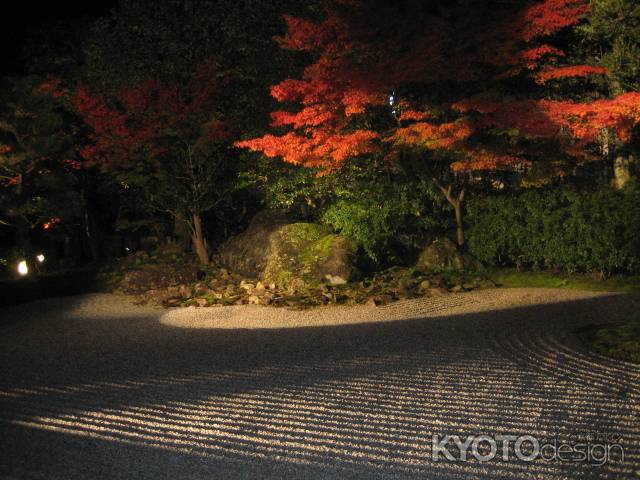 高台寺の枯山水と紅葉