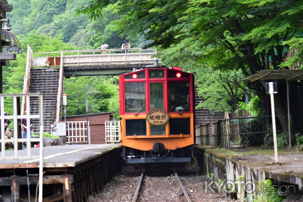 新緑のトロッコ保津峡駅