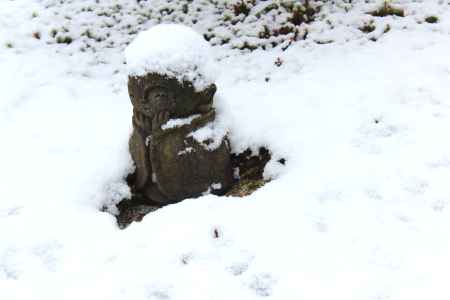 雪の圓光寺お地蔵さん