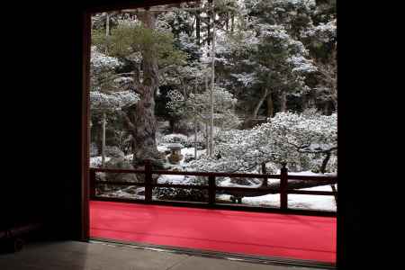 曼殊院門跡　大書院からの雪景色