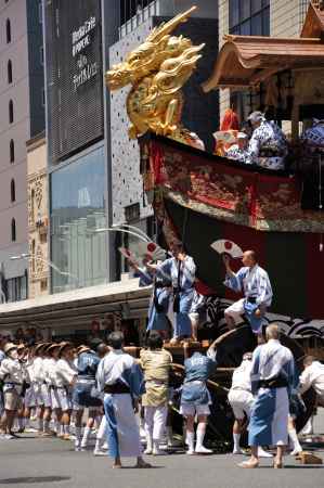 大船鉾　辻回し