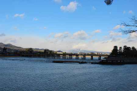 冬の嵐山・渡月橋