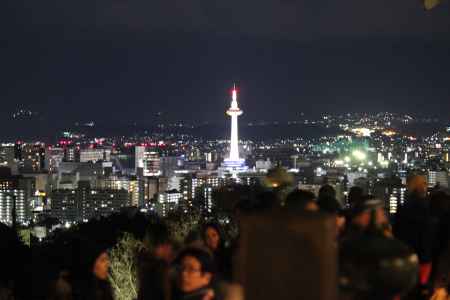 清水寺より京都タワを望む