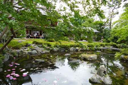 庭に広がる美しい池　旧三井家下鴨別邸