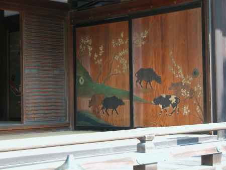 京都御所の牛の襖絵