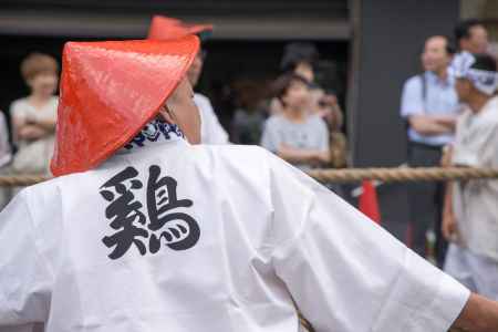 祇園祭2019　山鉾巡行　鶏鉾の赤い笠