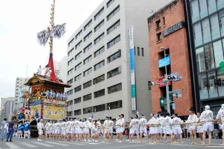 祇園祭2017　山鉾巡行　菊水鉾の辻回し