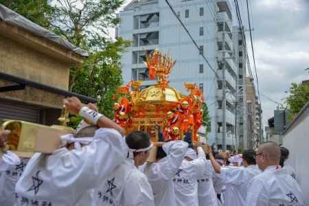 晴明祭　晴明桔梗と神輿