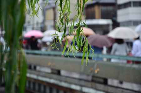 秋雨の四条大橋