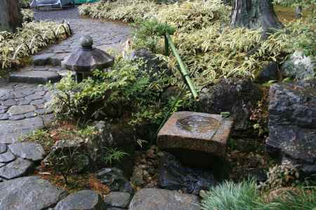 すすぎ水　金閣寺の庭園